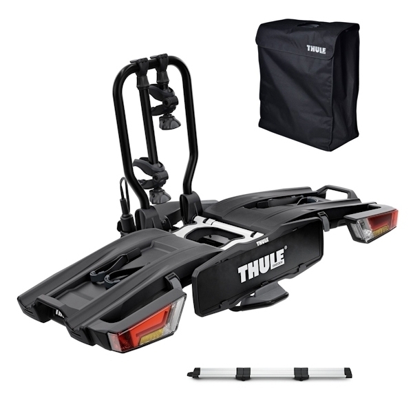 THULE 933 EasyFold XT 2 933107 Fahrradtraeger black inkl. Rampe 933401 und Tasche 931100