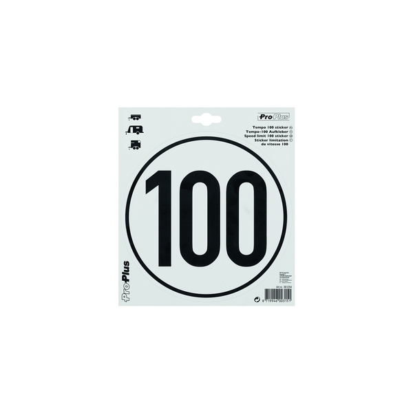 ProPlus Aufkleber Schild Tempo 100 km-h - 361254