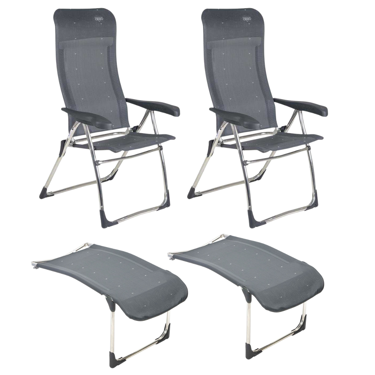 CRESPO Campingstuhl Classic AL-215 anthrazit - Beinauflagen R-215-M 2er-Set - 1148043 1104890