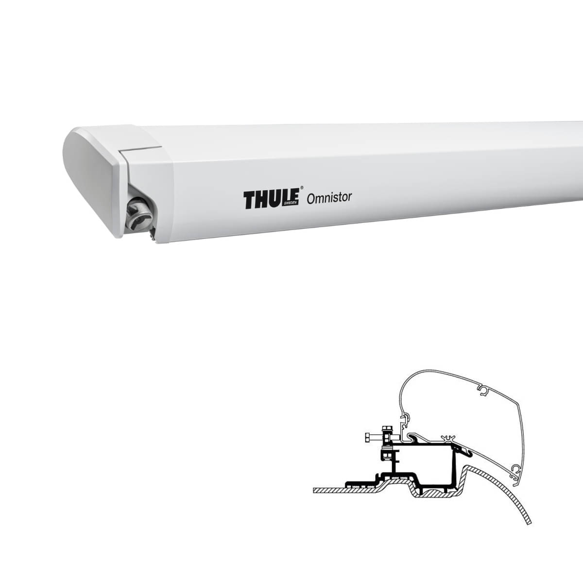 Thule Omnistor 6300 -4-00x2.50- - 302160 - Markise THULE Omnistor 6300 Mystic grau 400 cm Gehaeuse weiss