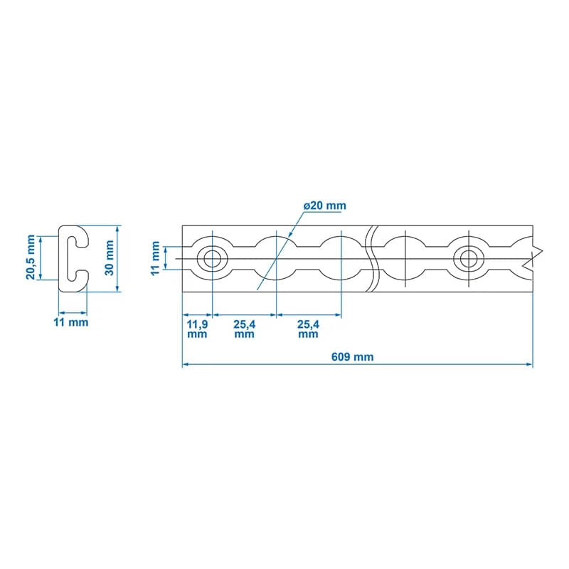 ProPlus Airline-Schienen-Set Zurrschienen-Set 2x 60 cm 6-tlg. - 342178