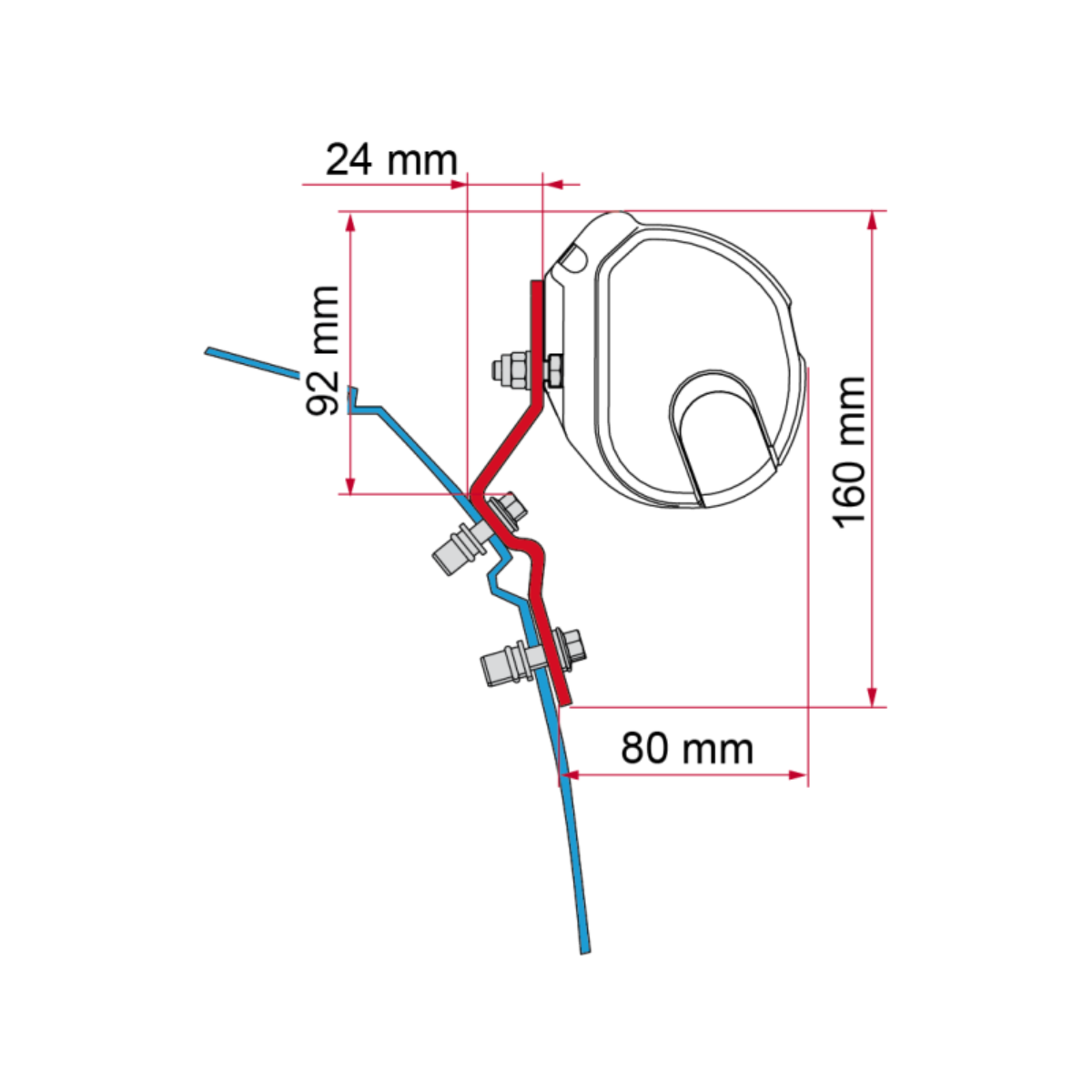 FIAMMA Adapter Kit VW T4-T4 Lift Roof fuer Markise F35-F35 Pro - 98655R111