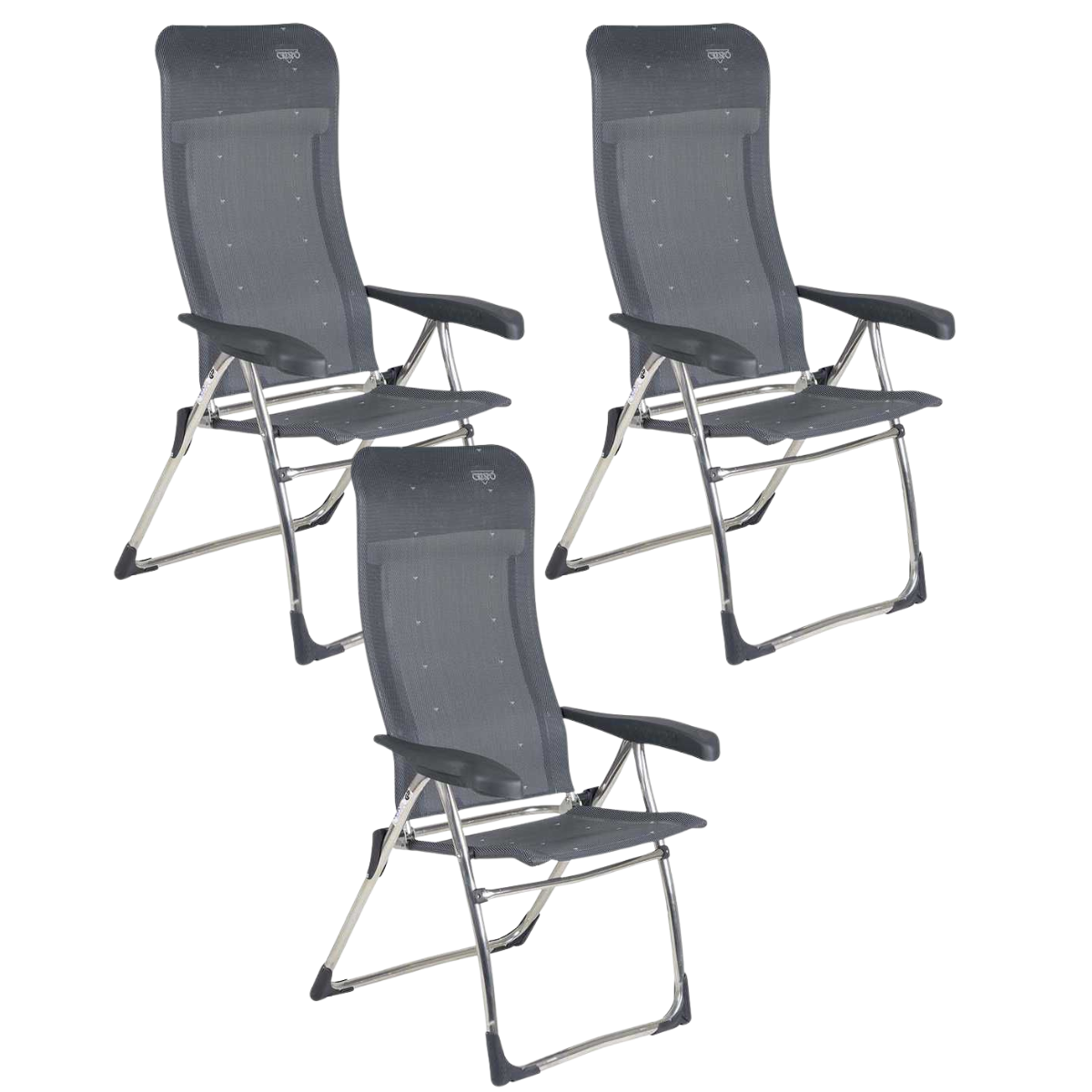 CRESPO Campingstuhl Classic AL-215 anthrazit 3er-Set - 1148043
