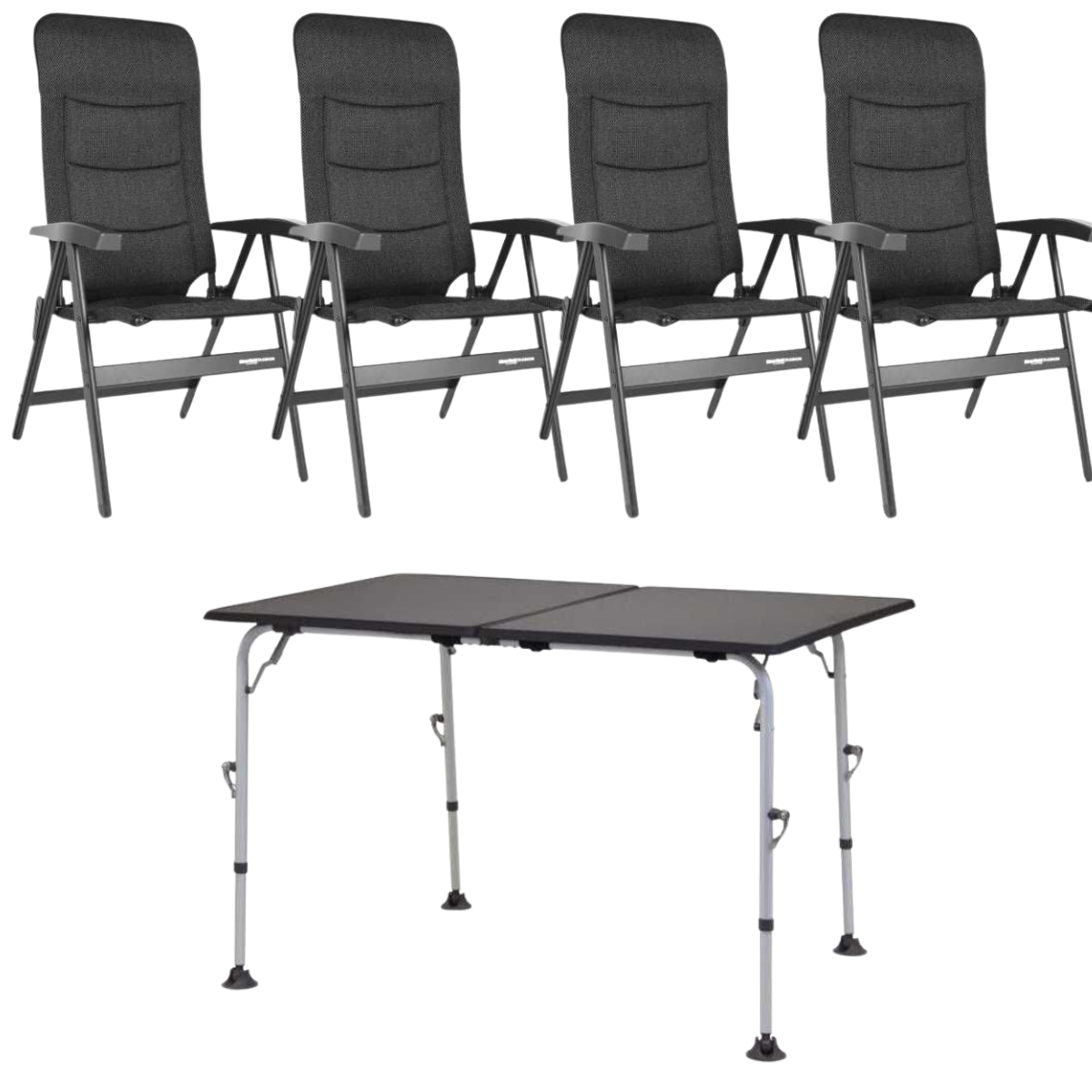 WESTFIELD Campingstuhl Noblesse brown melange 4er-Set & Tisch AIRCOLITE Extender 120x80 cm black WESTFIELD Campingstuhl Noblesse brown melange 4er-Set - Tisch AIRCOLITE Extender 120x80 cm black - 101-101 BM 201-17301