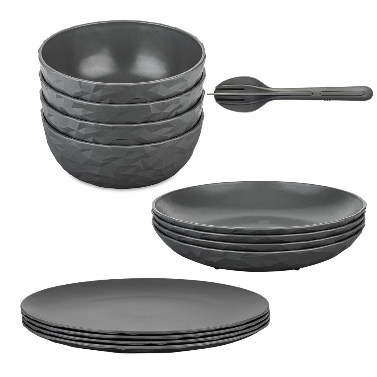 KOZIOL Geschirrset CLUB nature ash grey 16-tlg. KOZIOL Geschirrset CLUB nature ash grey 16-tlg