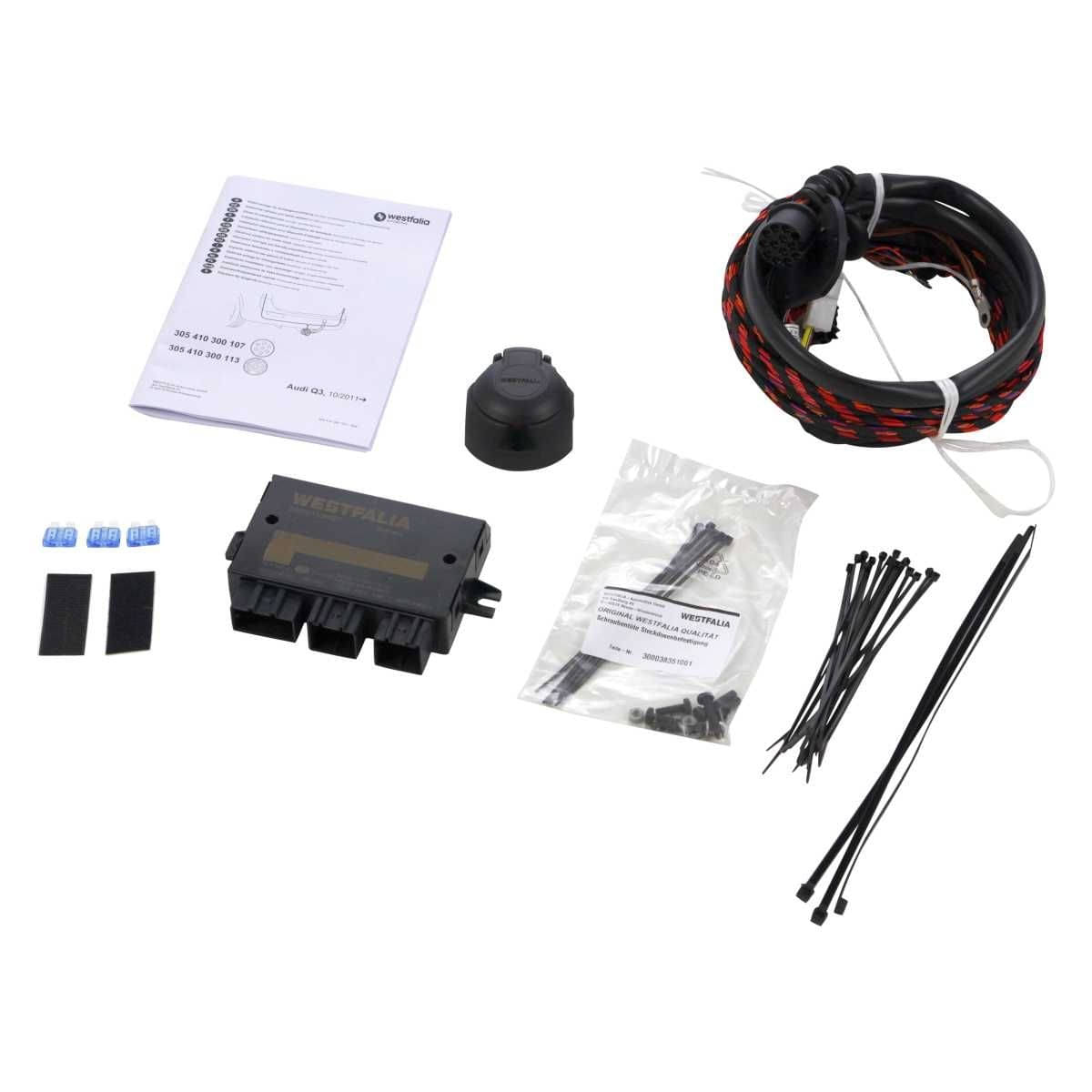 Westfalia Abnehmbare Anhaengerkupplung fuer Audi Q3 -BJ 09-2011-06-2018- - im Set mit 13-pol. fahrzeugspezifischem Elektrosatz - 305423900113