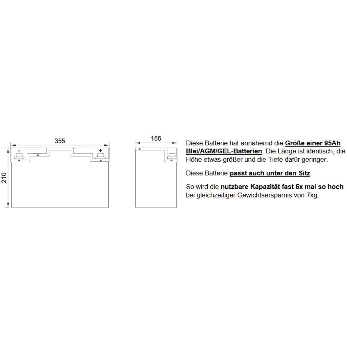 BULLTRON Lithium-Batterie POLAR 230Ah 12V inkl. BMS 200A Dauerstrom - App - LI230B200-12-P