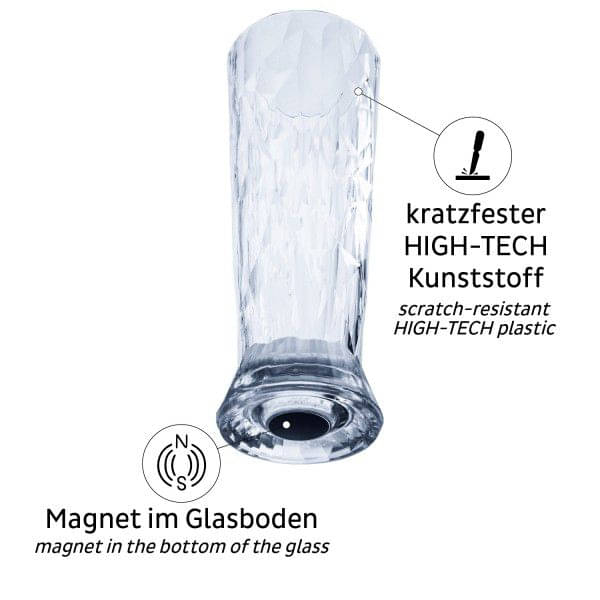 SILWY Magnet Kunststoffglaeser BIER -2er Set- Hightech KO-BE-C-2