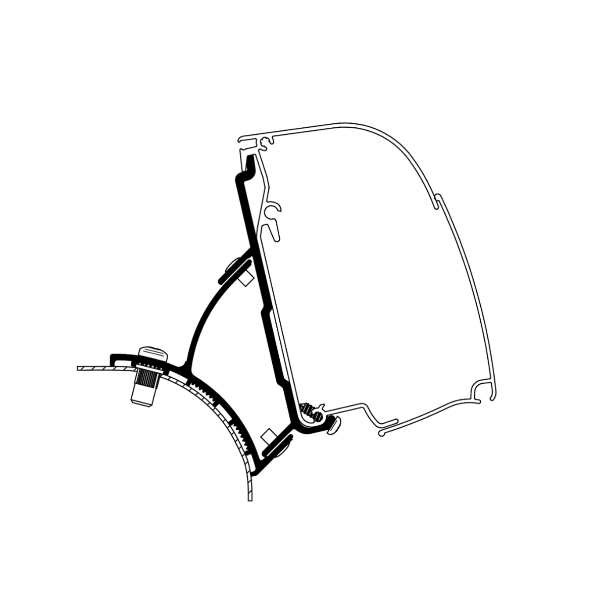 THULE Adapter VW T5 T6 Compact Van Fixed Set für Markise T 4200 301984 - geprüfte Retoure THULE Adapter VW T5 T6 Compact Van Fixed Set fuer Markise T 4200 301984