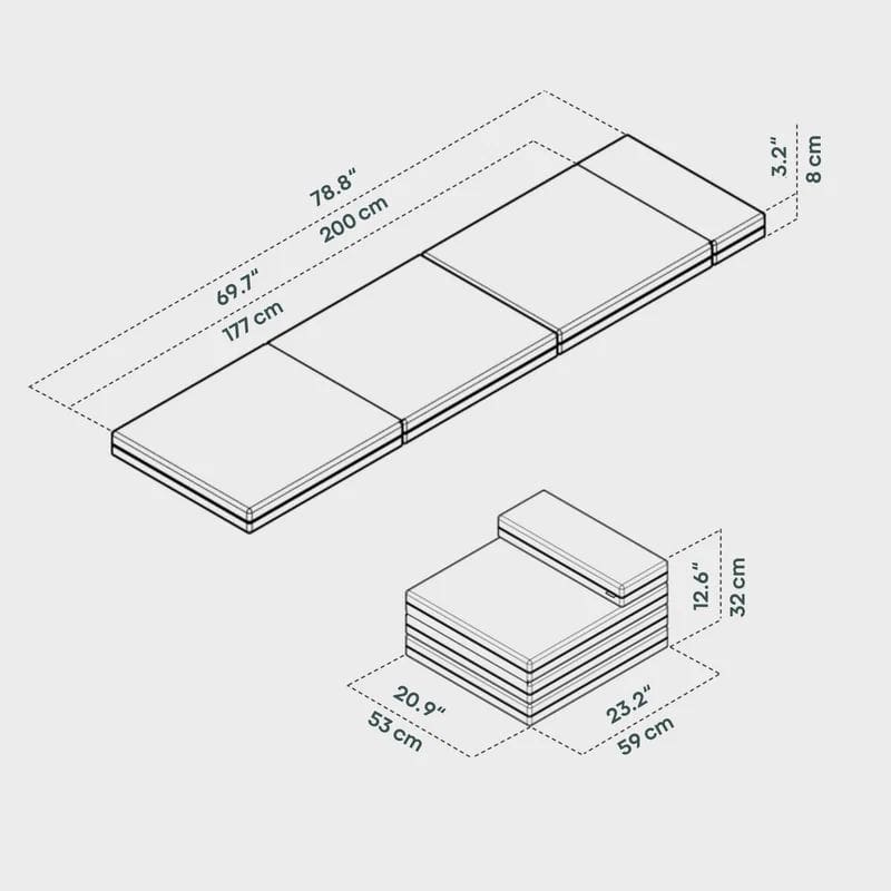 BOXIO - RACK SLEEP 53 Klappmatratze- 200x53 cm - BOX-RACK-MAT-M-10