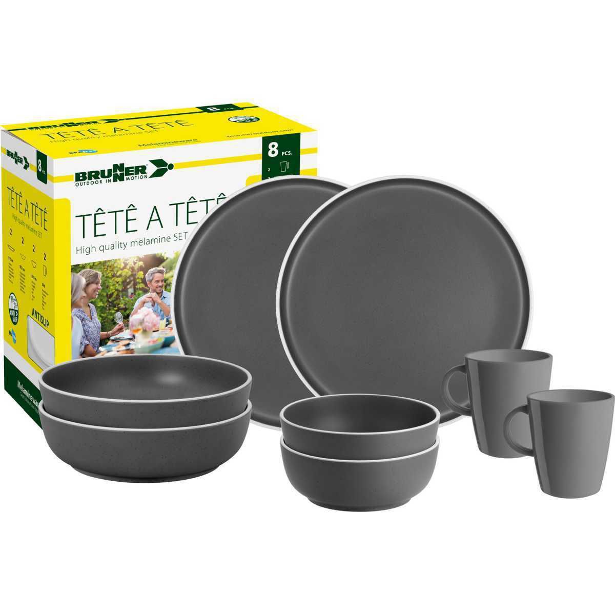 BRUNNER Dolomit Tete-a-Tete Geschirrset grau 8-tlg - 0830143N.C20