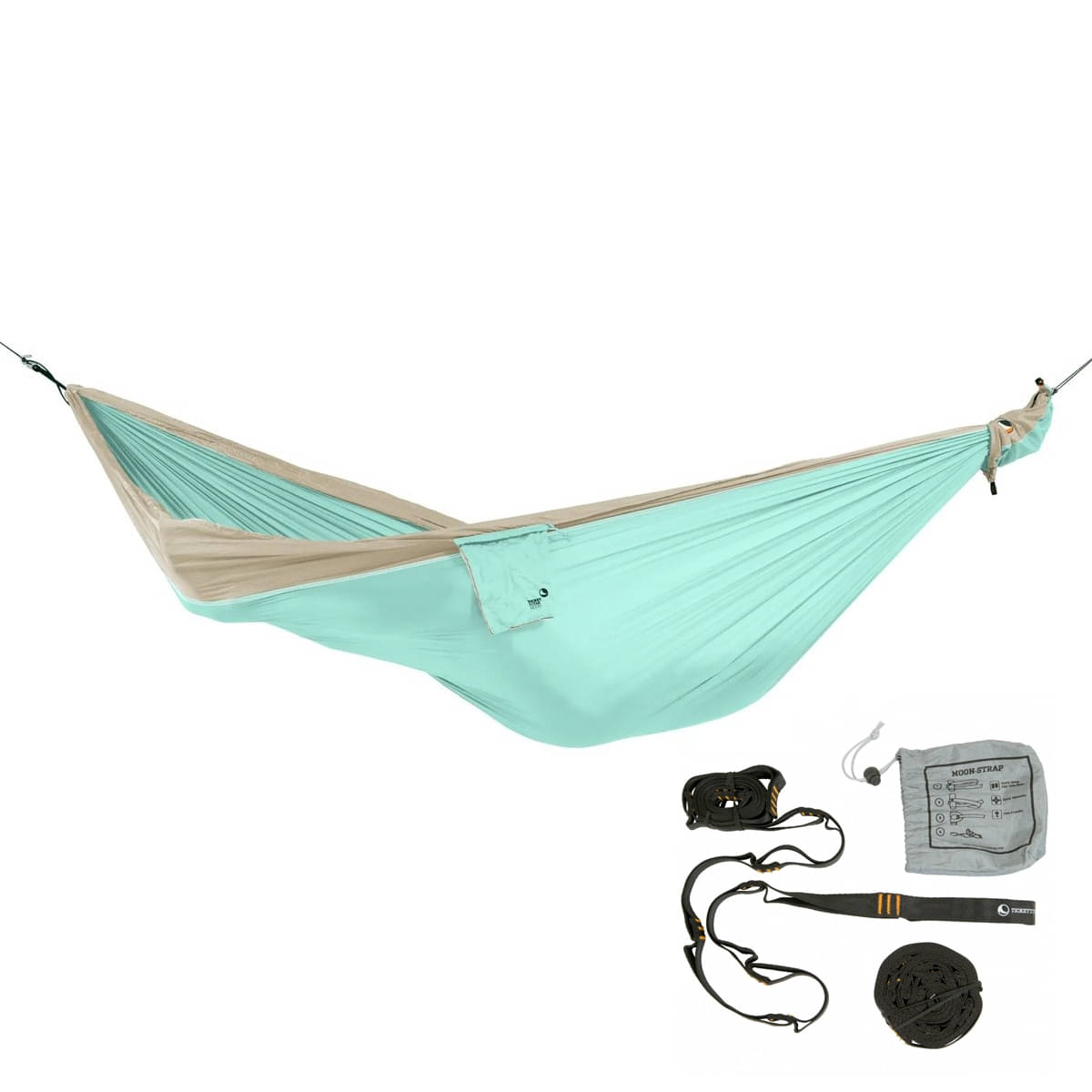 TICKET TO THE MOON Original Hammock Haengematte Mint - Ice Brown inkl. Moon Straps - TMO7172 TMSTRAP