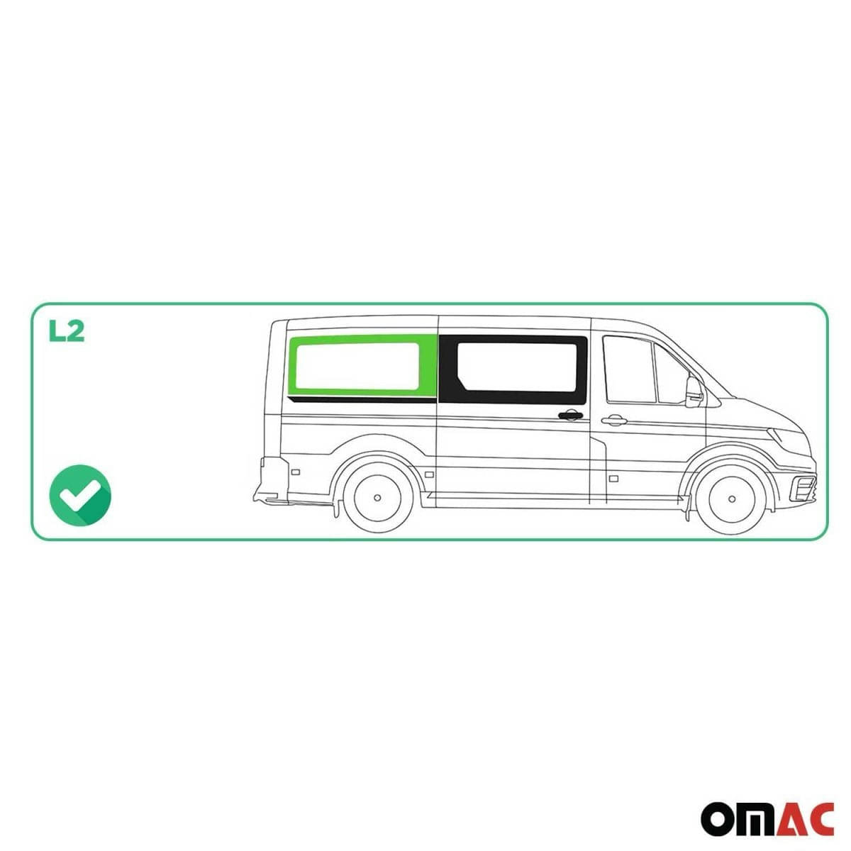 OMAC Seitenfenster Seitenscheibe VW Crafter L2 ab Bj. 2017 Hinten Rechts Schiebetuer - 7556405-1RSDFR