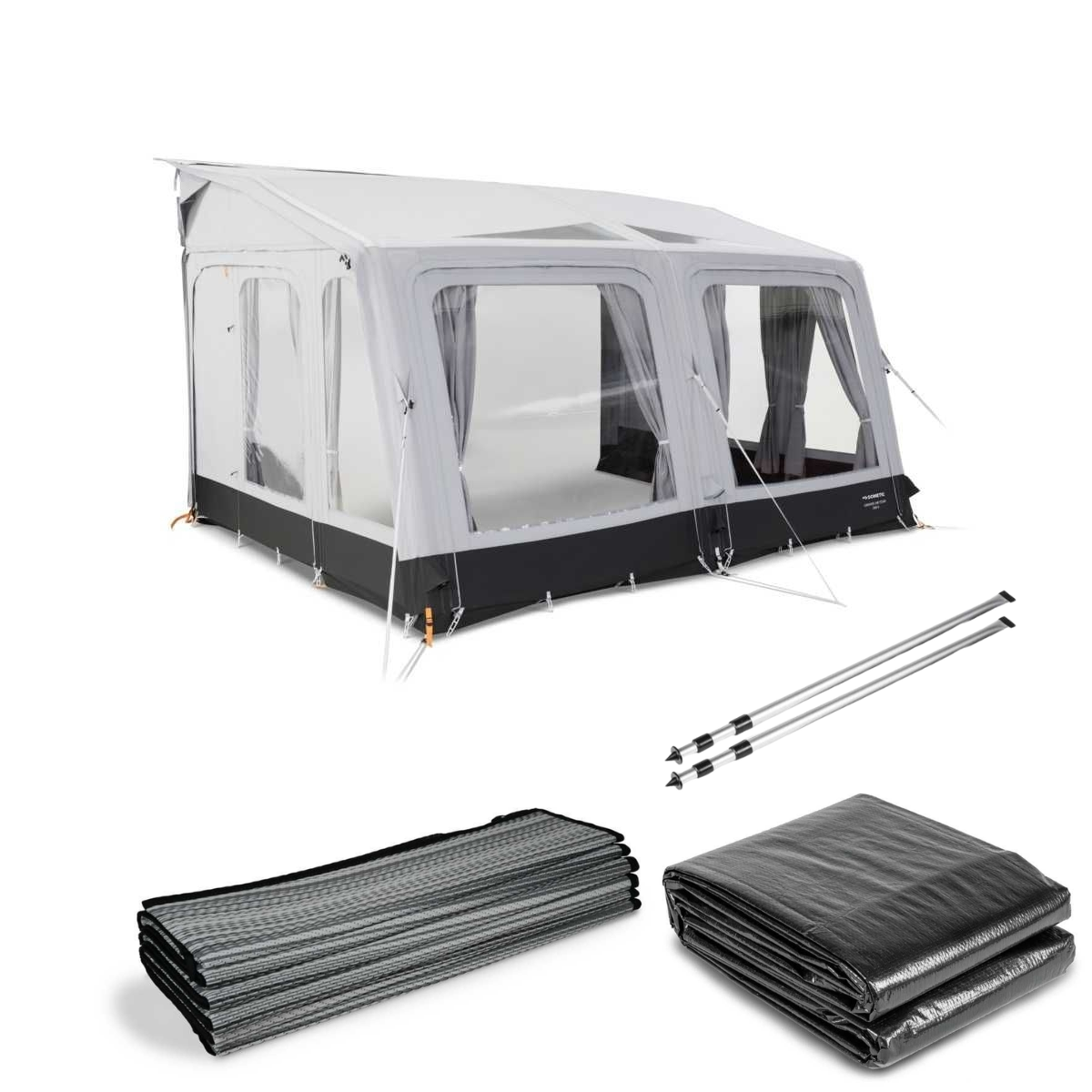 DOMETIC aufblasbares Vorzelt Grande AIR Tour 390S- 390x300 cm- Anbauhoehe 235-265 cm - CampingFactory-Starter-Edition