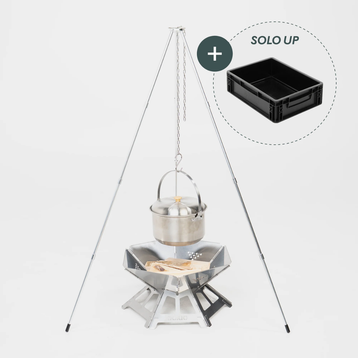 BOXIO - FIRE BUNDLE Feuerschale mit Grill in Eurobox - BOX-FIRE-B-10