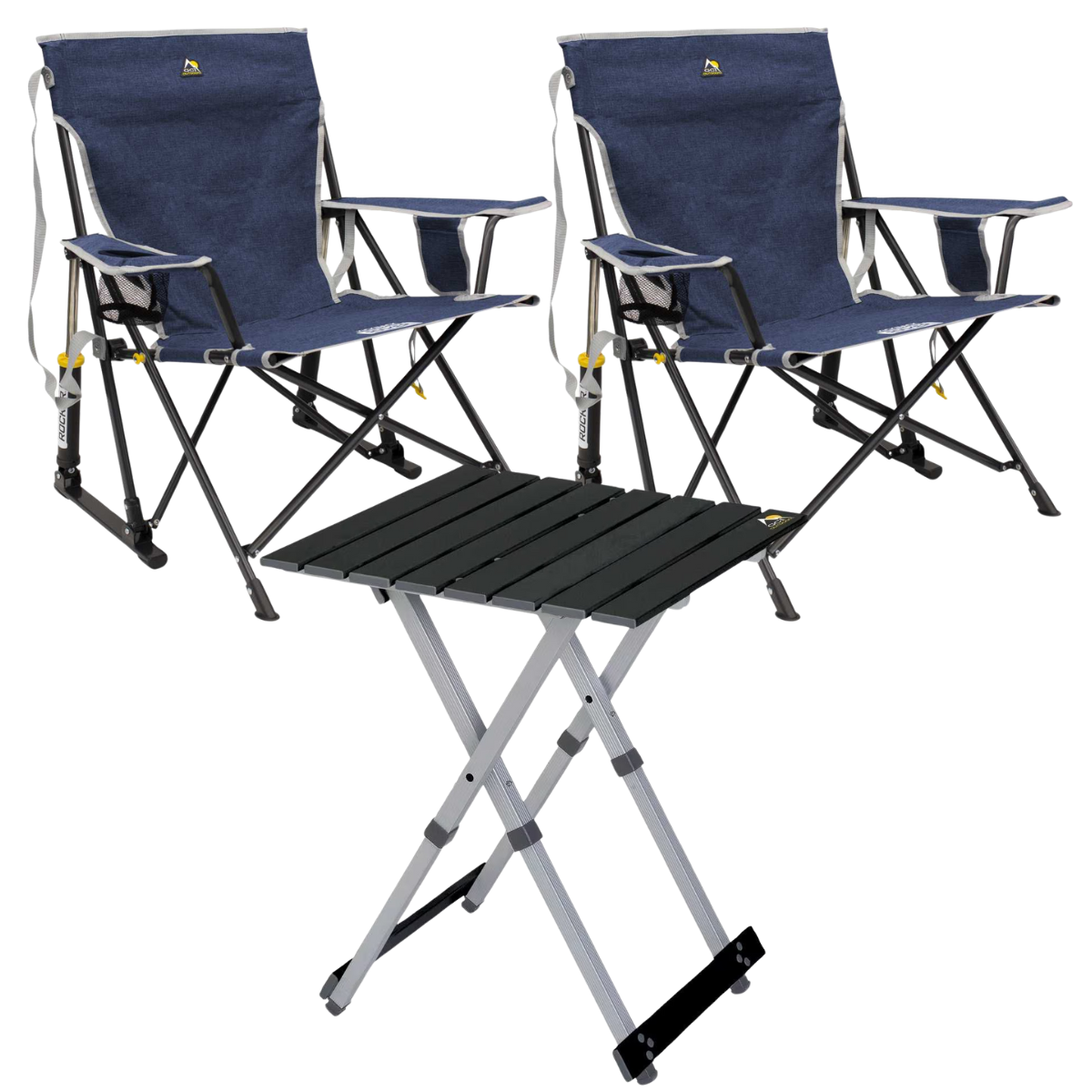 Set GCI Tisch Camp Table 20 - 2 Schaukelstuehle Kickback Rocker Heathered Indigo - 410145 39126