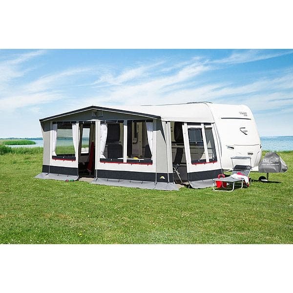 DWT Wohnwagen-Vorzelt PARADIES III Gr. 9 Umlaufmass 791-820 cm Tiefe 240 cm mit 25 mm Stahlgestaenge