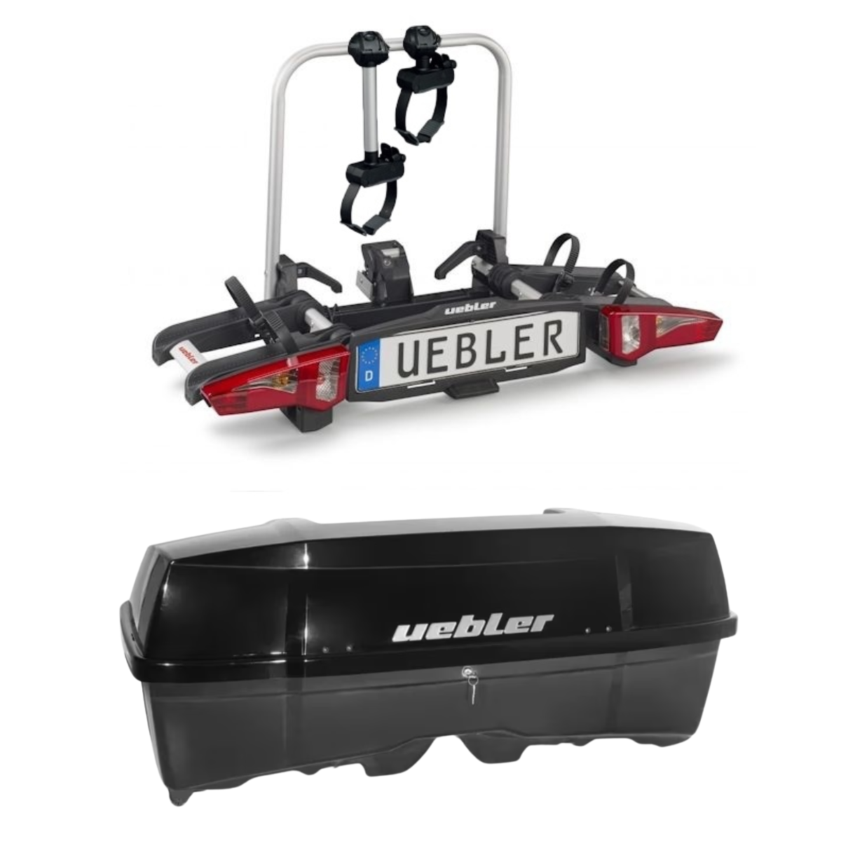 Set UEBLER i21 Fahrradtraeger 15900-Z 2 Raeder faltbar inkl. Heckbox - 15900-Z 25080
