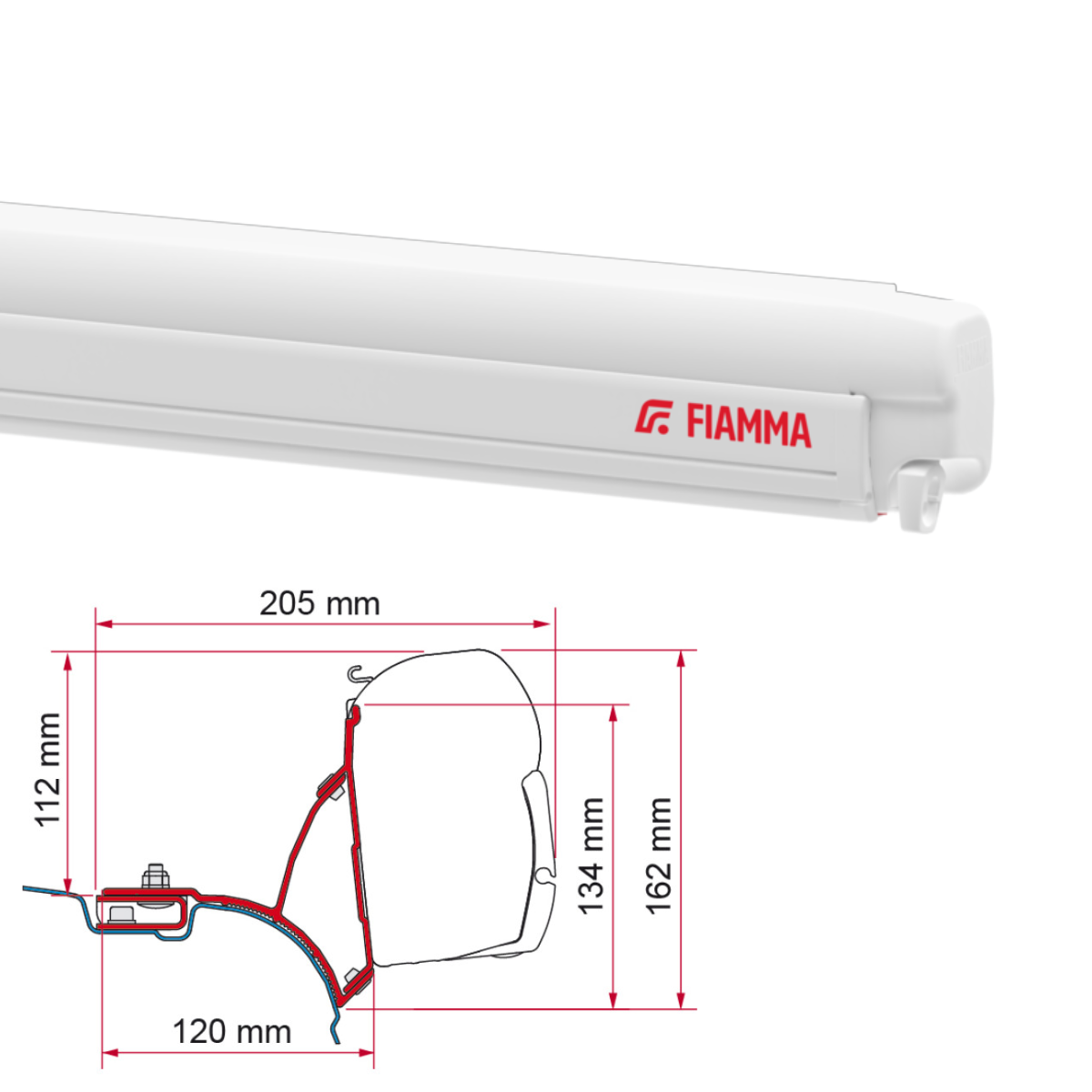 Markise FIAMMA F45 S 260 Royal grey Gehaeuse weiss inkl. Adapterkit T5 T6 Multivan Transporter - 06280H01R 98655-647