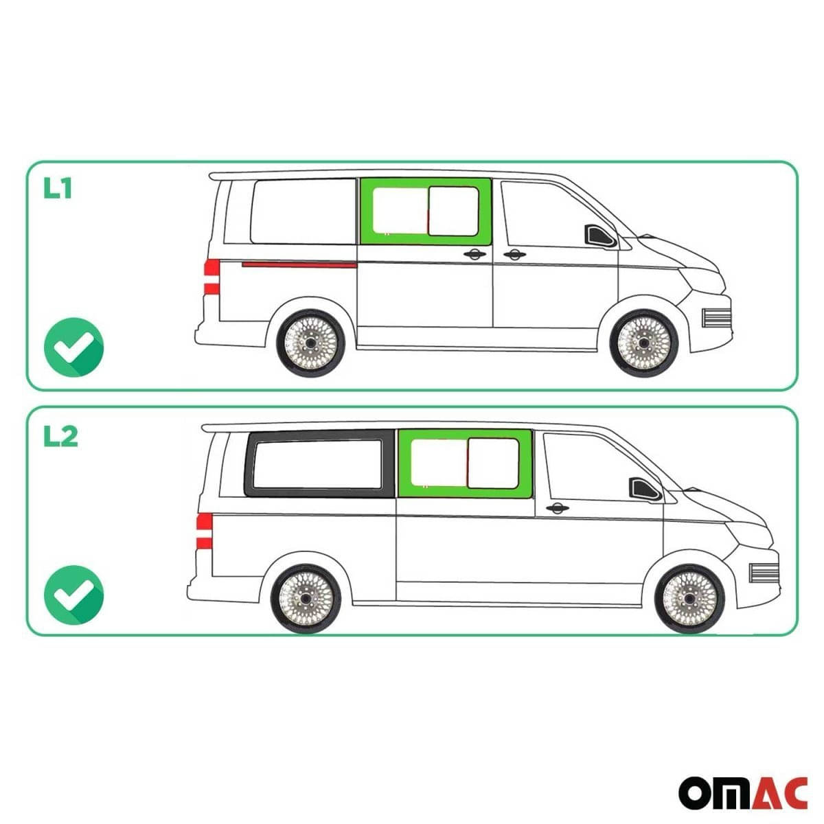 OMAC Seitenfenster Schiebefenster VW T5 L1/L2 Bj. 2003-2015 Schiebetür Rechts OMAC Seitenfenster Schiebefenster VW T5 L1-L2 Bj. 2003-2015 Schiebetuer Rechts - 7522405-1FSDSR