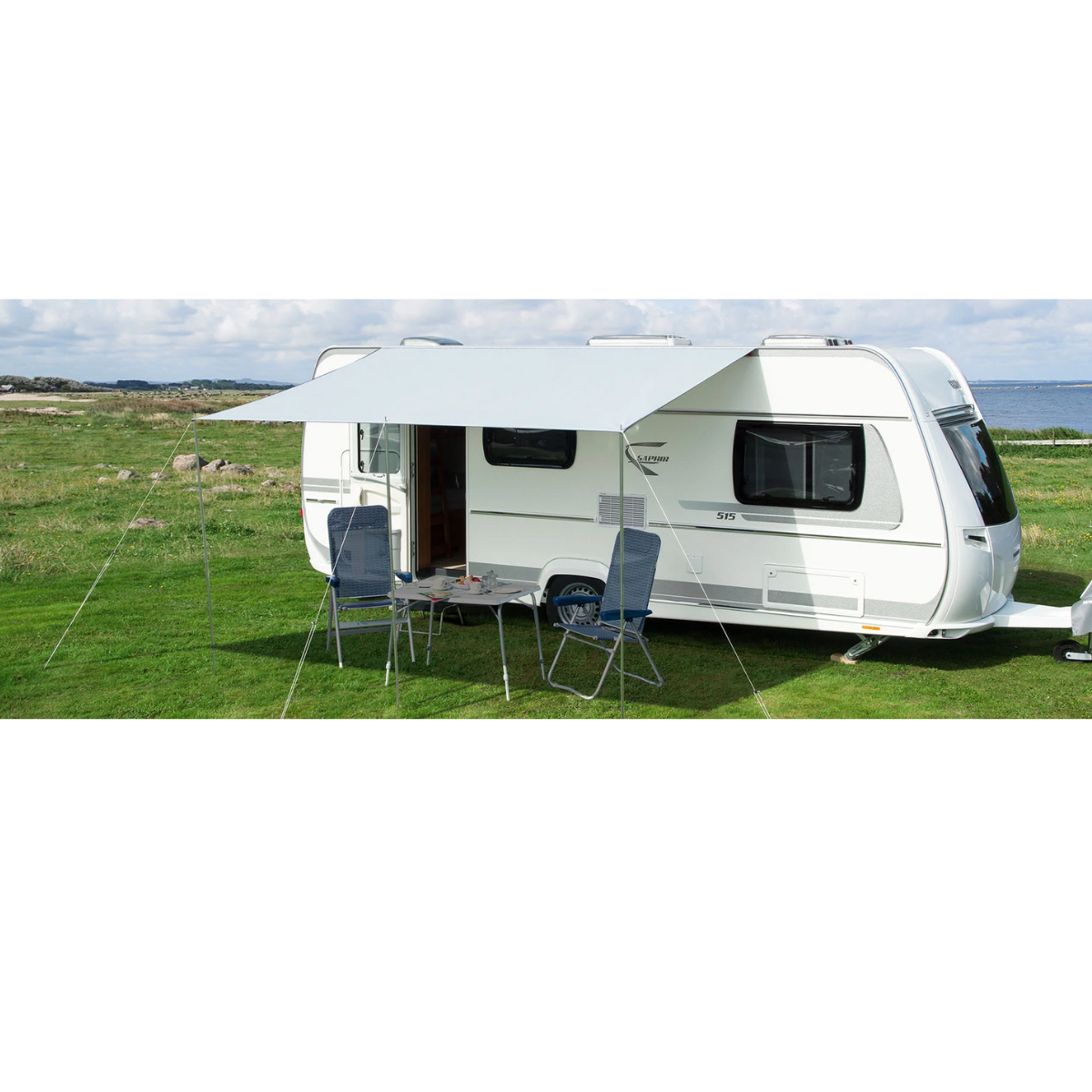 DWT Sonnnenvordach Flora Gr. 3 300 x 240 cm mit 22 mm Aufstellstangen - 1873033