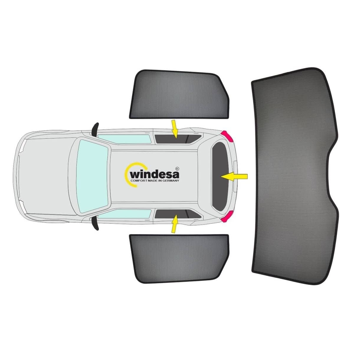 WINDESA SunClip Sonnenschutz - Sichtschutz VW T-Roc ab Bj. 2026 Set AC