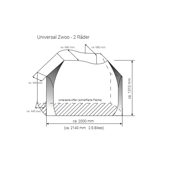 HINDERMANN Fahrrad Schutzhuelle Universal Zwoo -2 Fahrraeder- Hindermann Art-Nr. 8472-2460