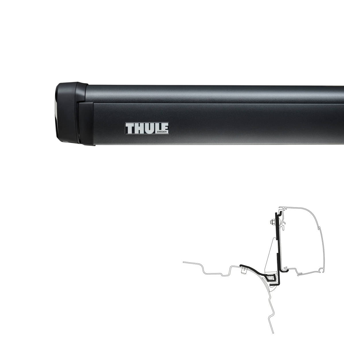 THULE Omnistor Markise 4200 Gehaeuse anthrazit Tuch Mystic grau 260 cm - 302820