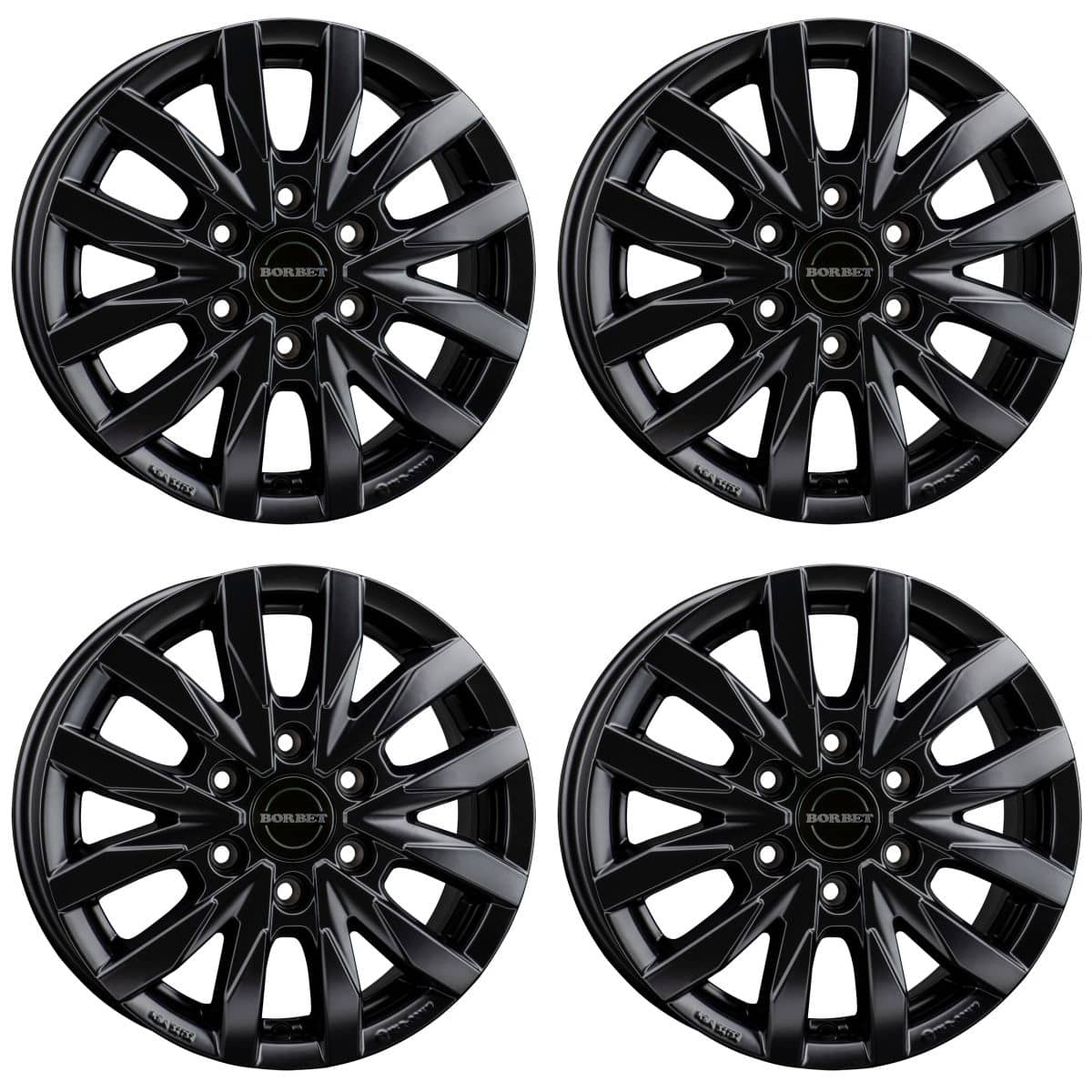 BORBET Alufelge CW6 black matt 16 Zoll fuer MB Sprinter 4x4 - VW Crafter 4x4 4er-Set - CW6 65654130684-1BM