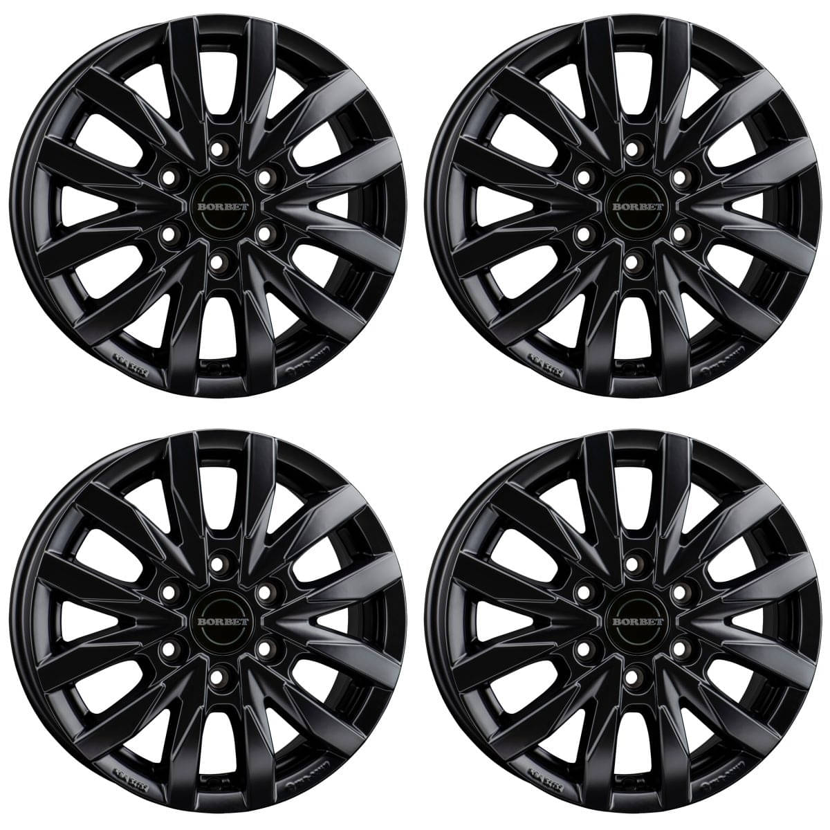BORBET Alufelge CW6 black matt 16 Zoll fuer MB Sprinter 4x4 - VW Crafter 4x4 4er-Set - CW6 65654130684-1BM