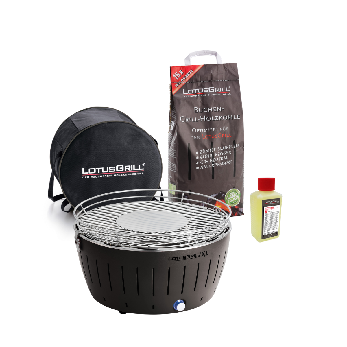 LotusGrill Starter-Set XL - Anthrazit - G-AN-435P LK-2500 BP-L-200
