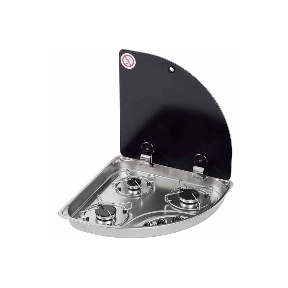 CAN FC1343 Gaskocher 3-flammig Elektrozuendung dreieckig - FC1343-E-GR-W