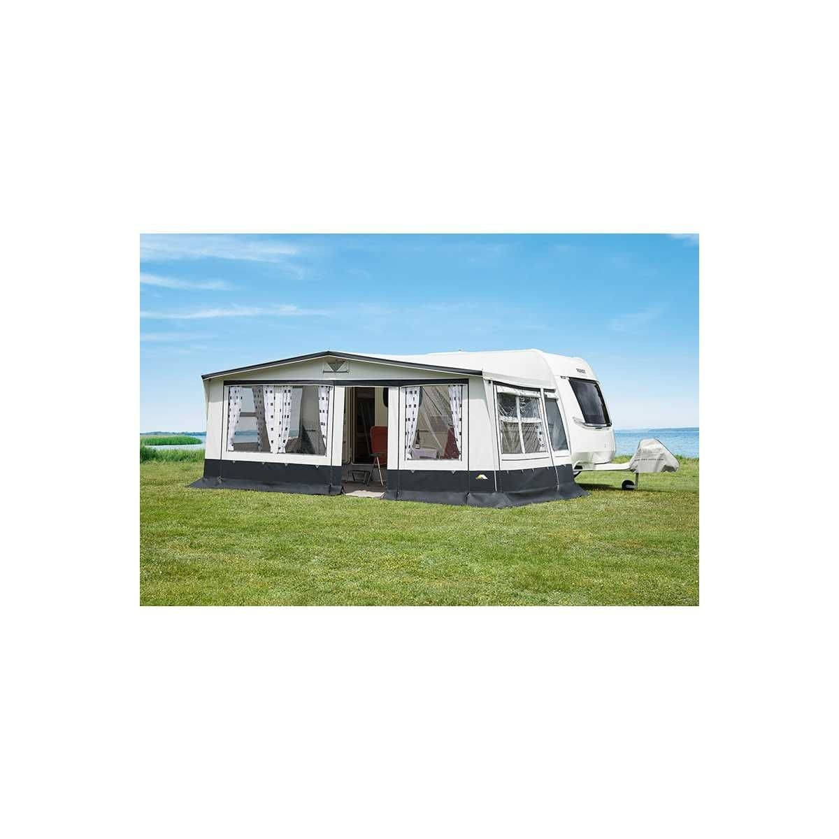 DWT Wohnwagen-Vorzelt AMBASSADOR III Gr. 14 Umlaufmass 941-970 cm Tiefe 240 cm 32 mm Alu-Gestaenge - 128104A32