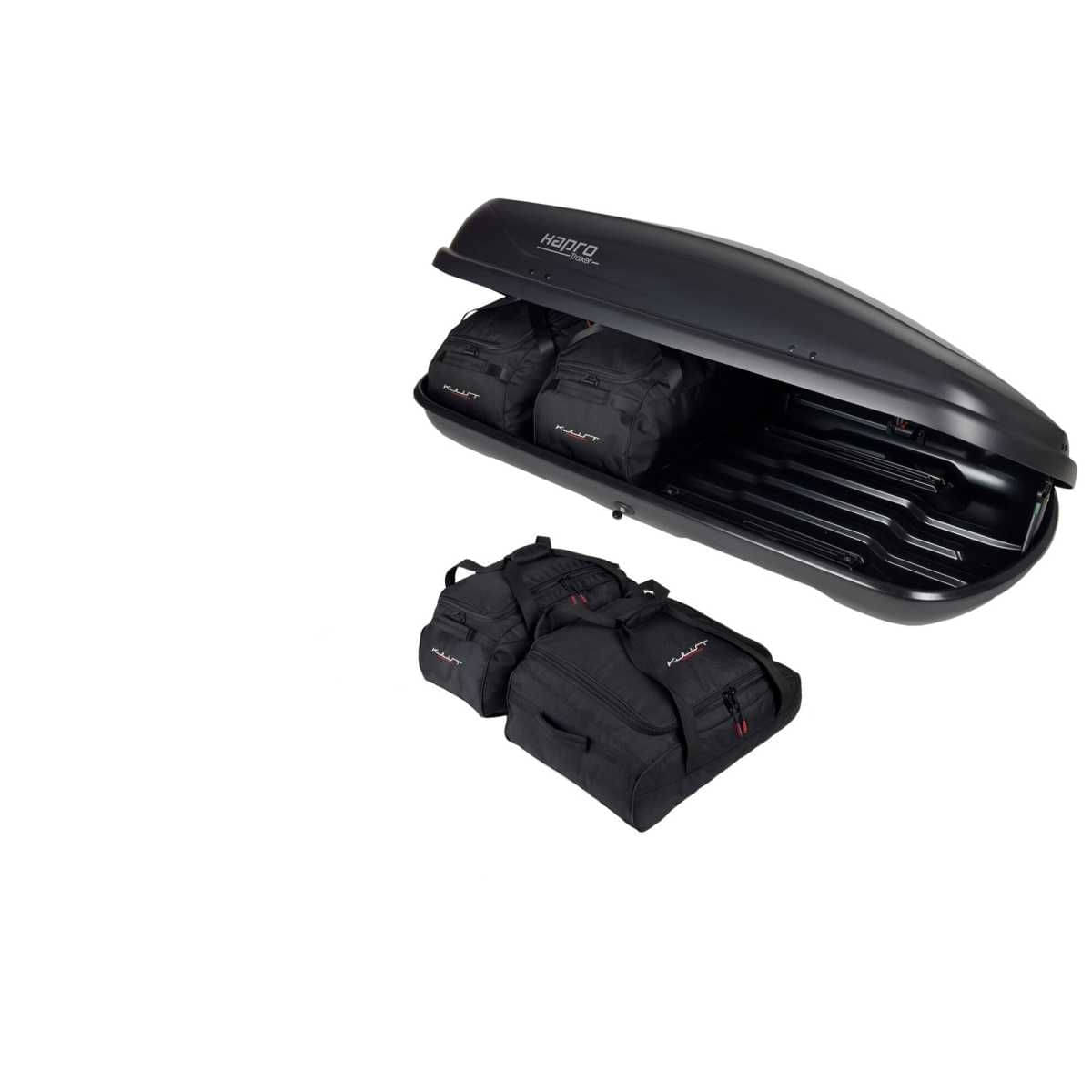 KJUST Dachboxen Taschen Set fuer Dachbox HAPRO TRAXER 5.6 4er-Set - 13116