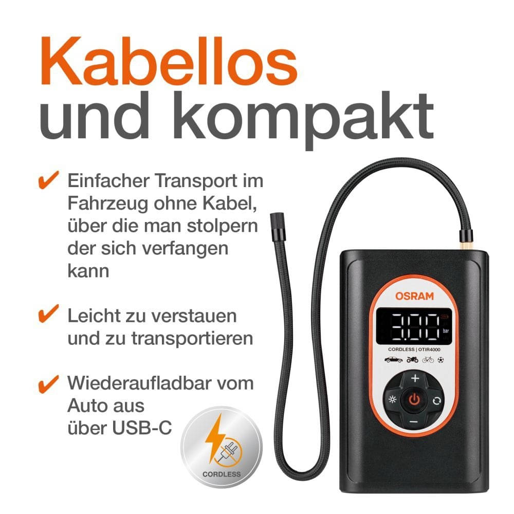 OSRAM TYREinflate 4000 Reifenpumpe - OTIR4000