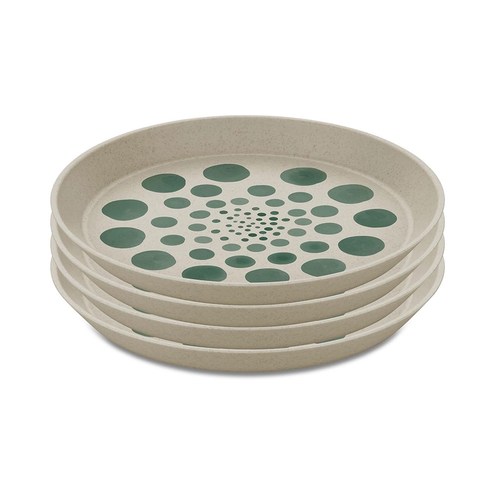 KOZIOL Desserteller MONSTERA nature desert sand ø 20-5 cm 4er-Set - 1453700