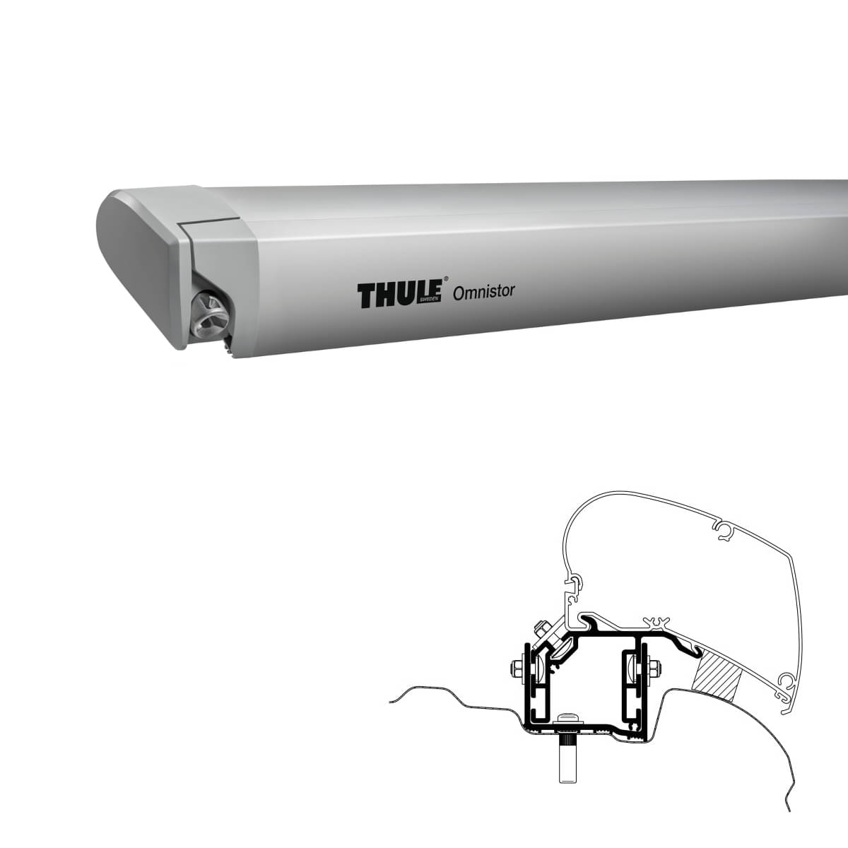 Thule Omnistor 6300 -3-25x2.50- - 302230 - Markise THULE Omnistor 6300 Mystic grau 325 cm Gehaeuse eloxiert