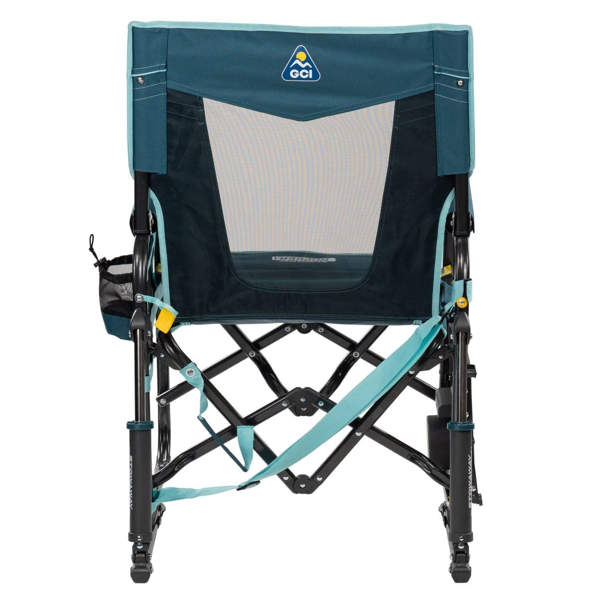 GCI faltbarer Schaukelstuhl Stowaway Rocker mit Seitentisch Teal GCI faltbarer Schaukelstuhl Stowaway Rocker mit Seitentisch Teal - 379266