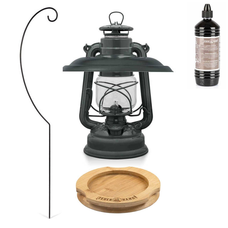 FEUERHAND Sturmlaterne 276 Anthracite Grey Premium-Set 2.0