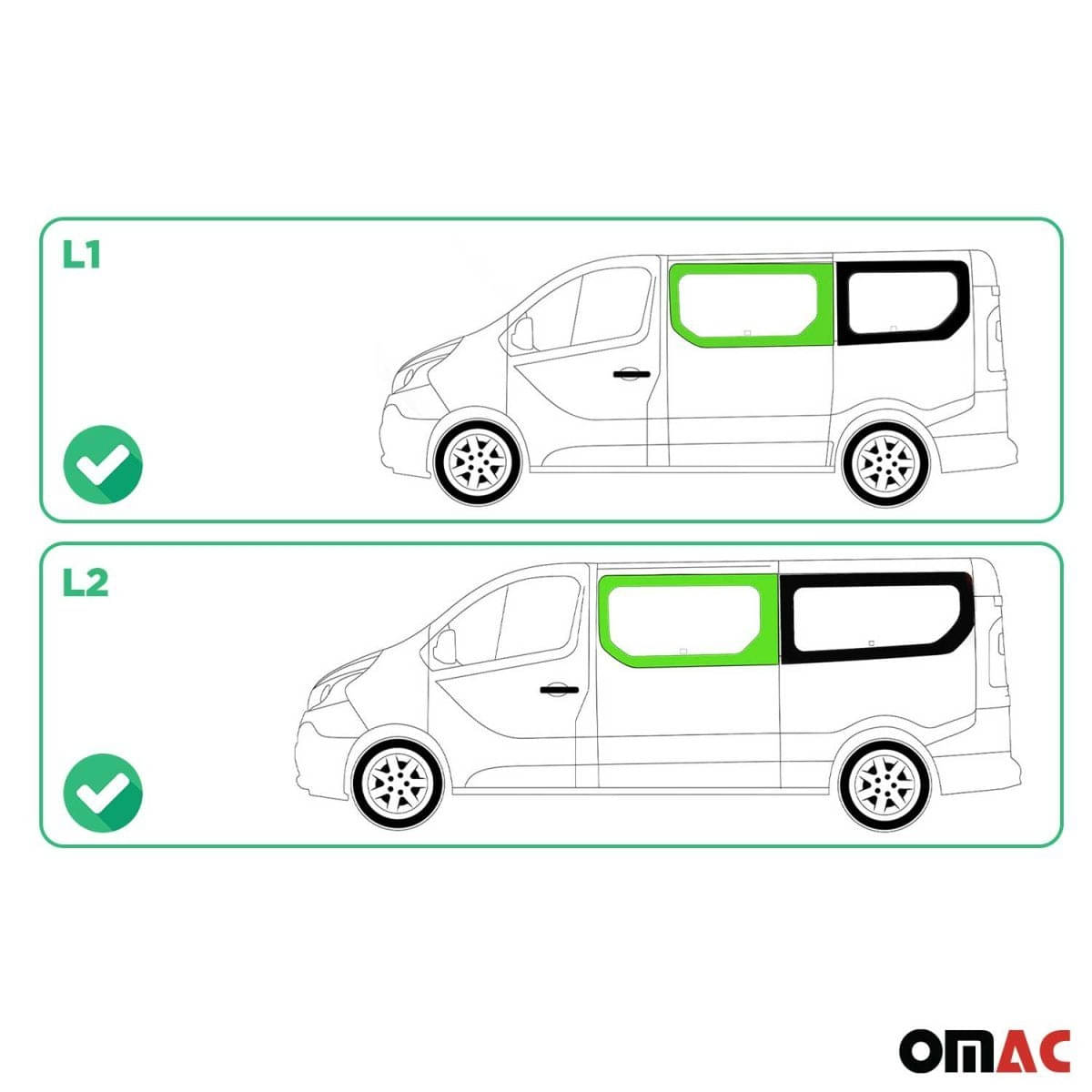 OMAC Seitenfenster Seitenscheibe Fiat Talento L1-L2 Bj. 2016-2020 Vorne Links - 6126405-1FSFL