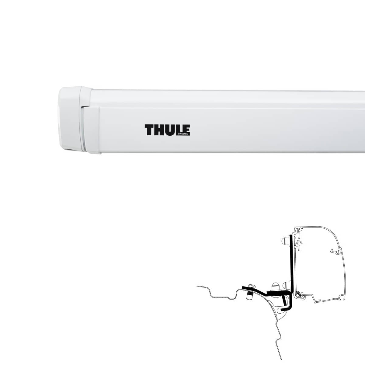 THULE Omnistor Markise 4200 Gehaeuse weiss Tuch Mystic grau 260 cm - 302800