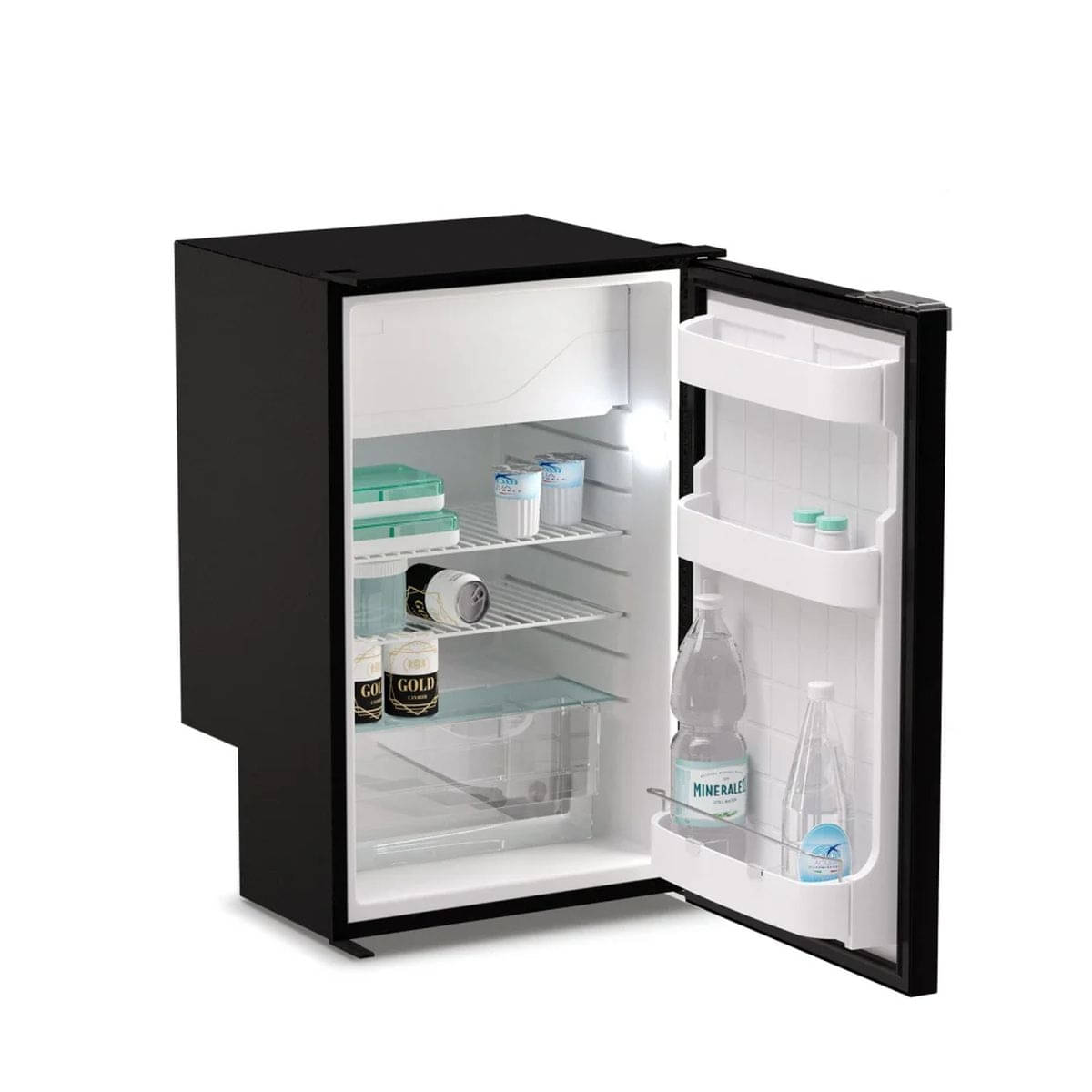 VITRIFRIGO Kompressor-Kuehlschrank C85i CHR 12-24 V 85 L mit Gefrierfach Schwarz