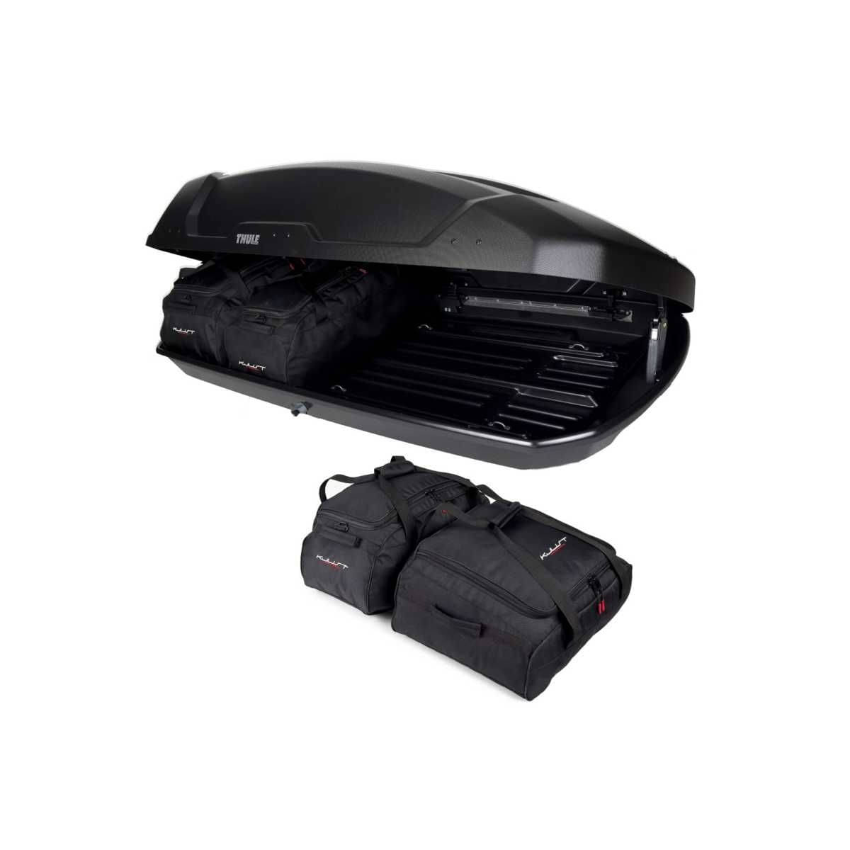 KJUST Dachboxen Taschen Set fuer Dachbox THULE FORCE XT L 4er-Set - 13151