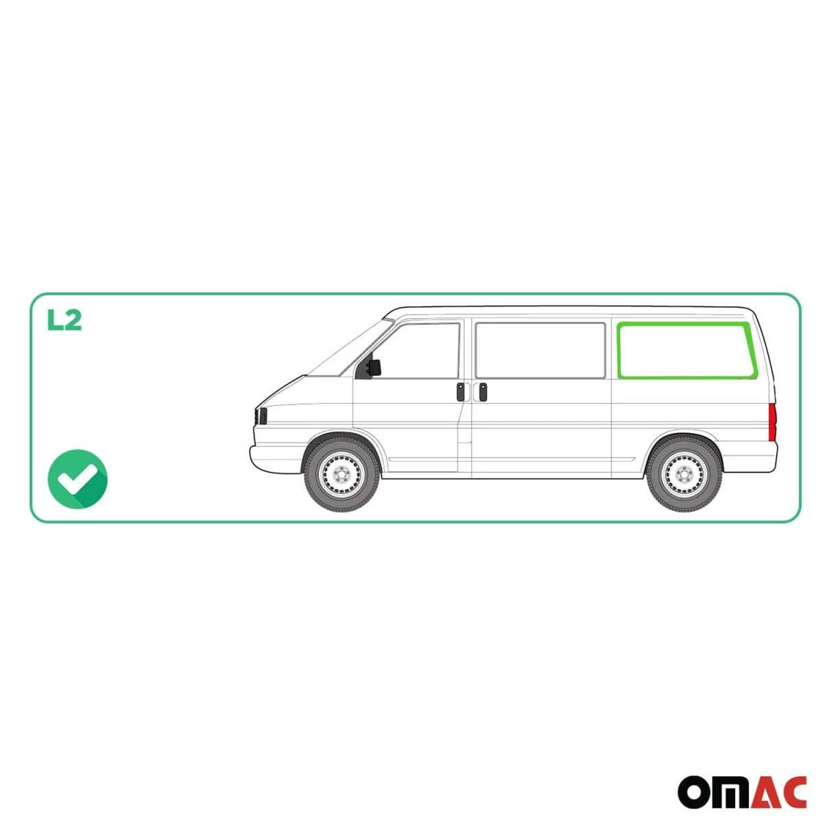 OMAC Seitenfenster Seitenscheibe VW T4 L2 Bj. 1990-2003 Hinten Links OMAC Seitenfenster Seitenscheibe VW T4 L2 Bj. 1990-2003 Hinten Links - 7521405L-1RSFL