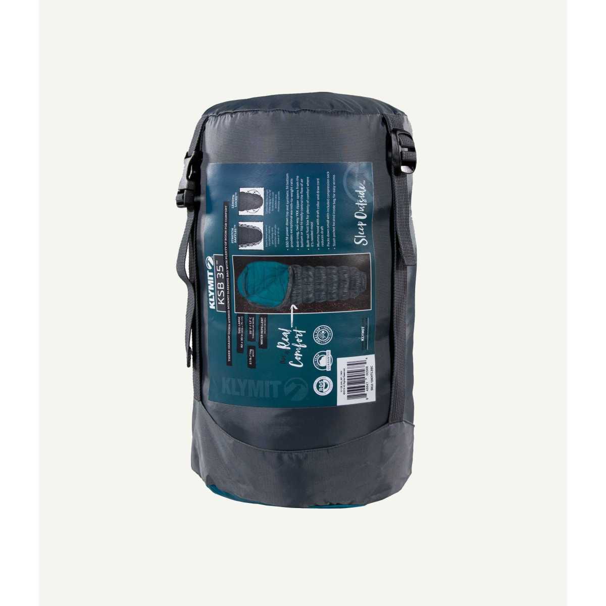 KLYMIT KSB 35 Mumienschlafsack Teal-Grau - 13KHTL35C