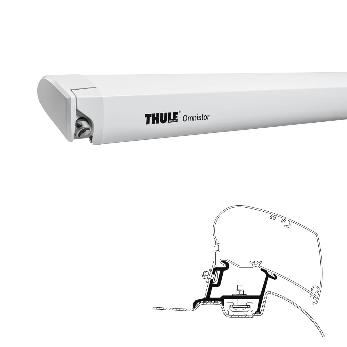 Thule Omnistor 6300 -4-00x2.50- - 302160 - Markise THULE Omnistor 6300 Mystic grau 400 cm Gehaeuse weiss