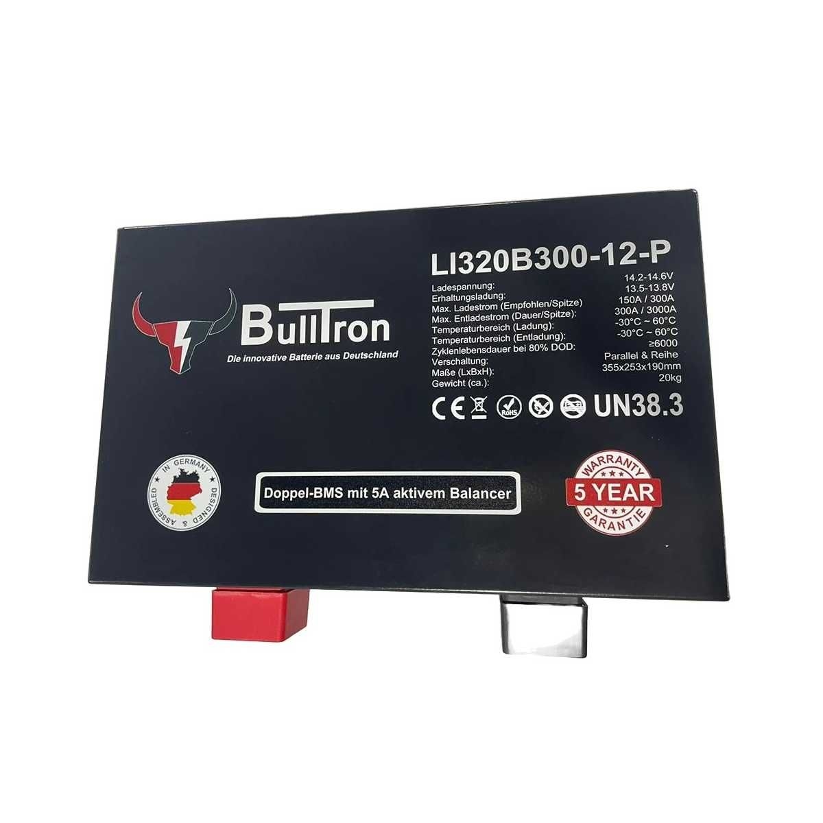 BULLTRON Lithium-Batterie Untersitz POLAR 320Ah 12V inkl. BMS 300A Dauerstrom - App - LI320B300-12-UP