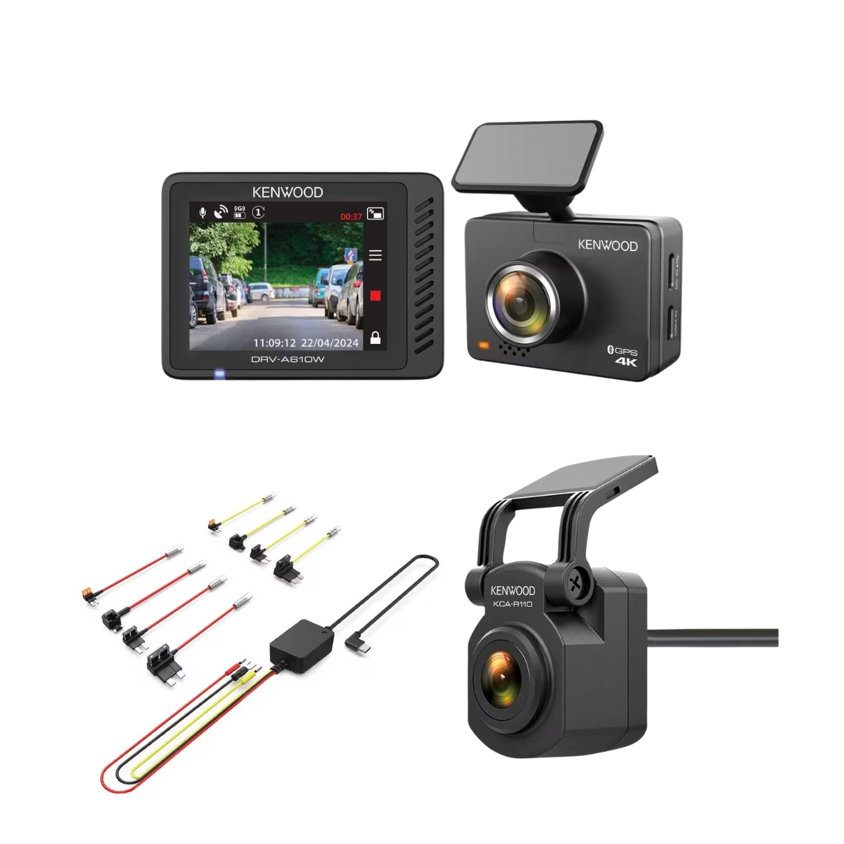 KENWOOD DashCam DRV-A610W Komplett-Set mit KCA-R210 und CA-DR1130