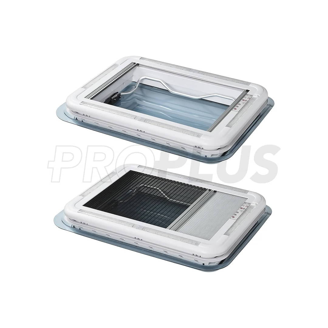 ProPlus Dachhaube 700x500 mm- Dachstaerke 25-60 mm- ohne Zwangsbelueftung- mit LED- Transparent 610910