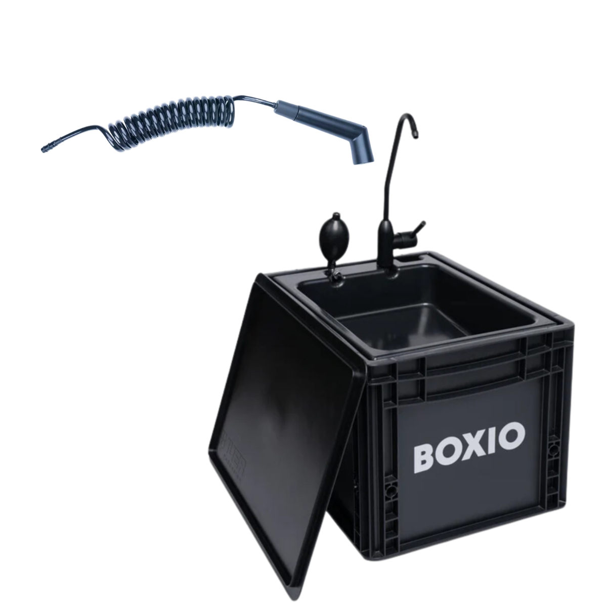BOXIO WASH mobiles Waschbecken - BOXIO SHOWER Flexible Duschbrause